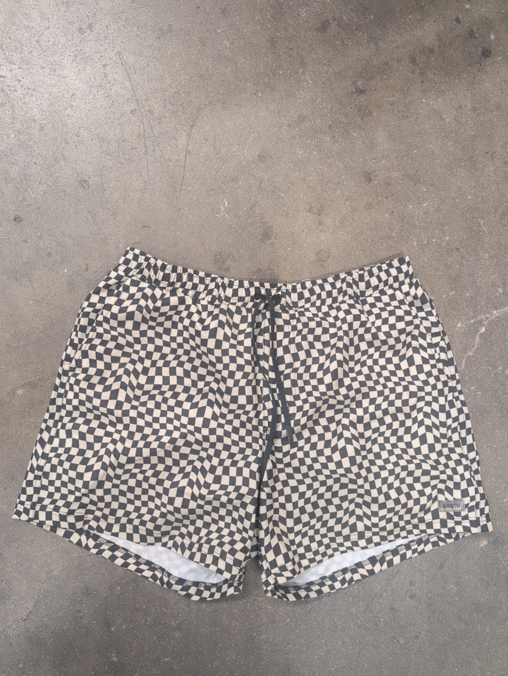 Men's Black & White Checker Athletic Shorts